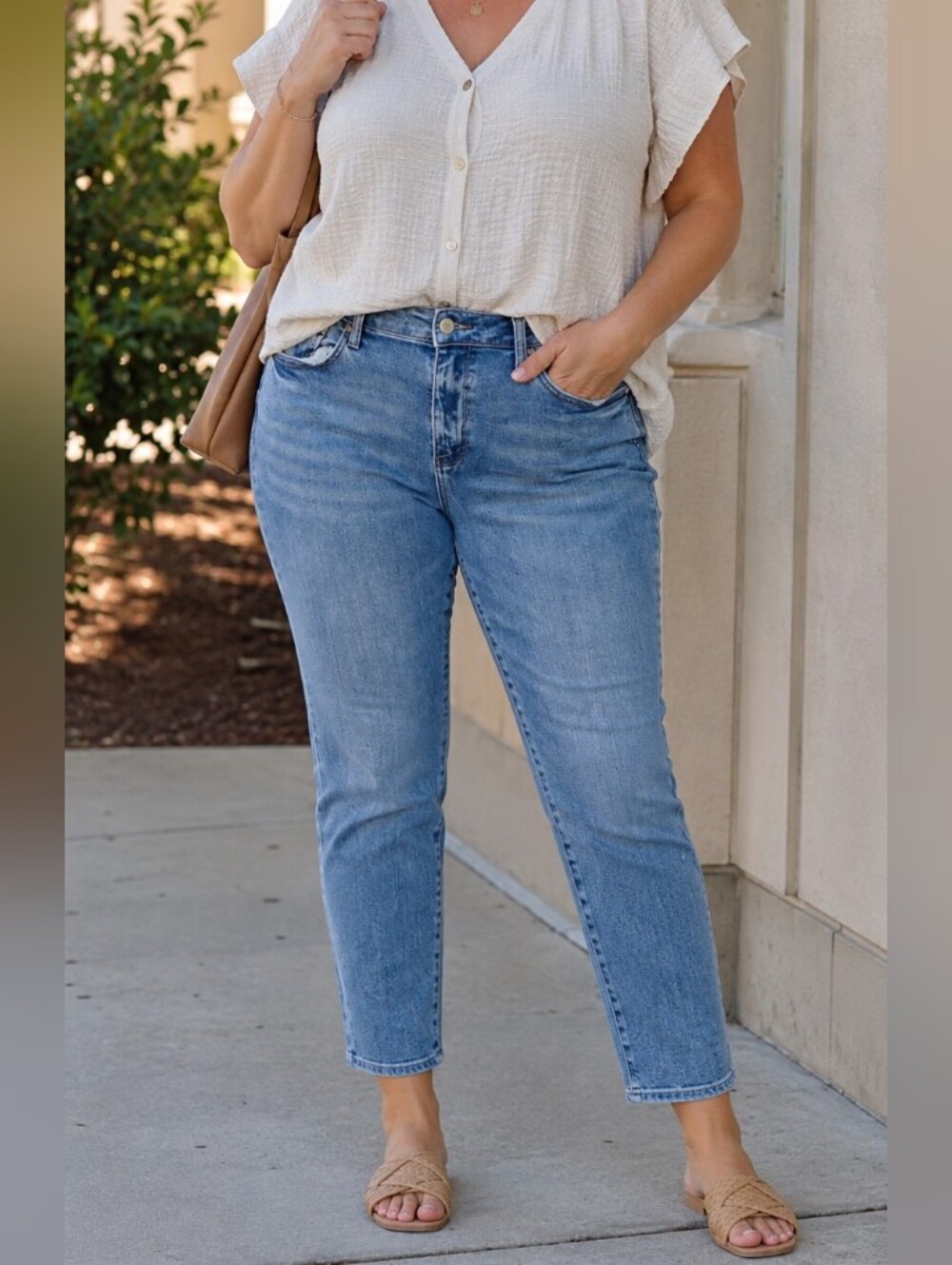 Judy Blue Light Wash Relaxed Fit Stretch Skinny Jeans High Rise Denim Casual